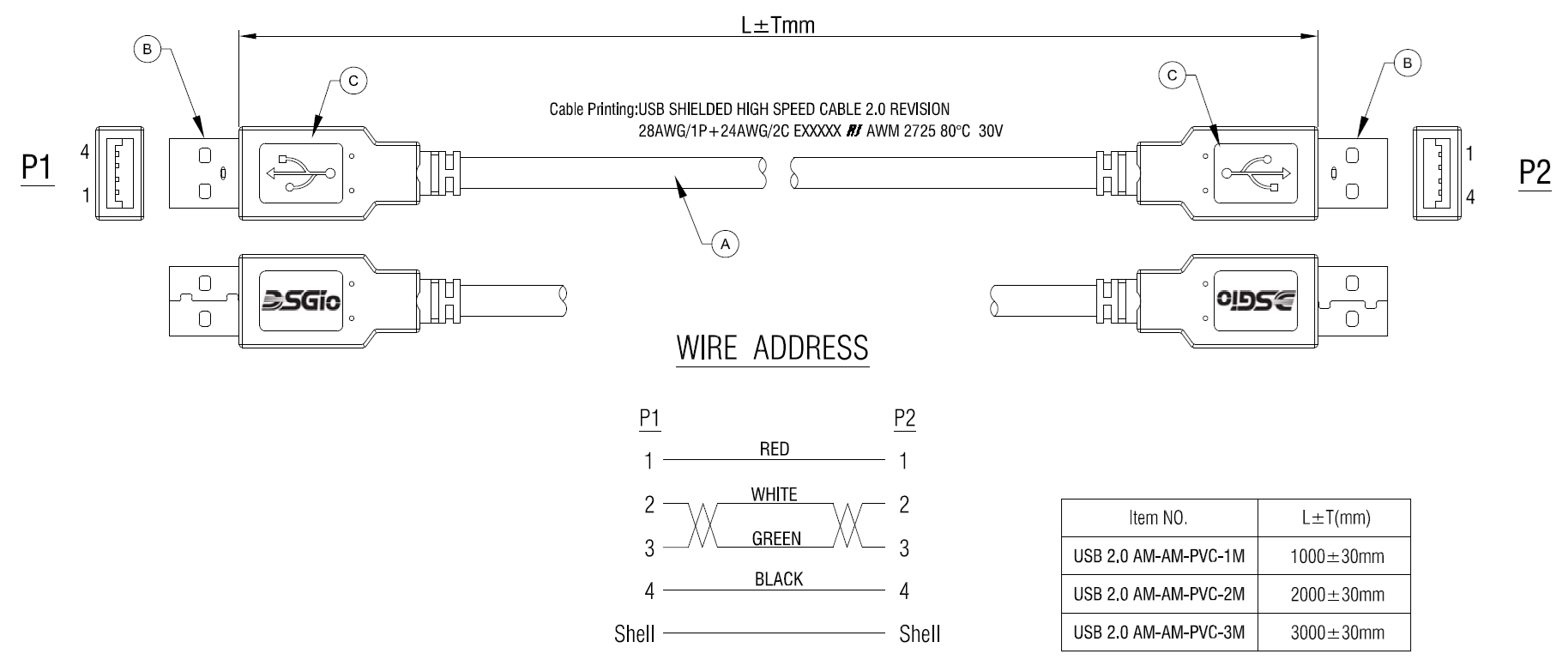 UDC-AA20-XXXM Cable Construct